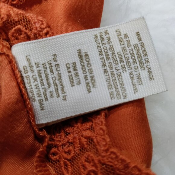 Free People Summer Boho Embroidered Batwing Tangerine Kimono Top Women's XS NWT - Picture 10 of 16